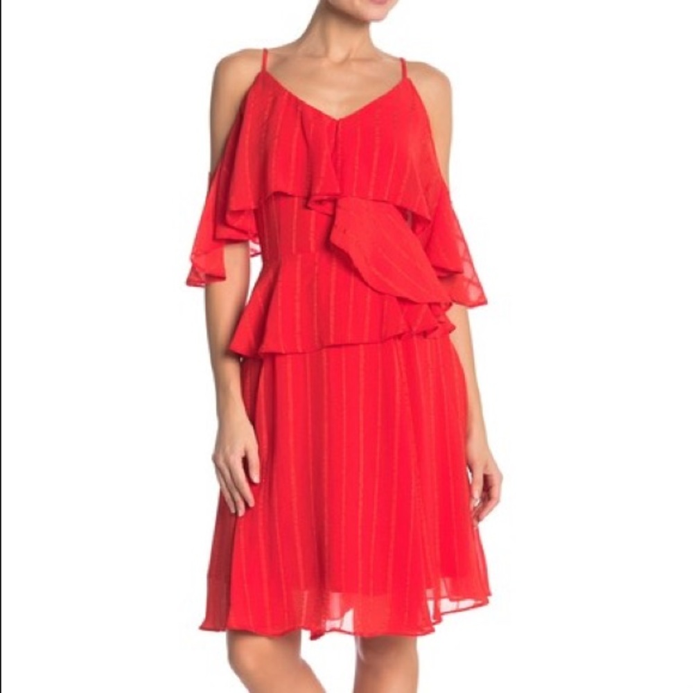 Nanette Lepore Red Cold Shoulder Dress